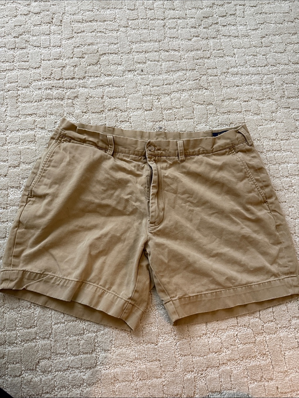 Polo by Ralph Lauren Tan Shorts with Navy and Gold Label